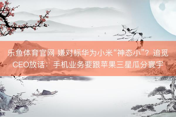 乐鱼体育官网 嫌对标华为小米“神态小”？追觅CEO放话：手机业务要跟苹果三星瓜分寰宇